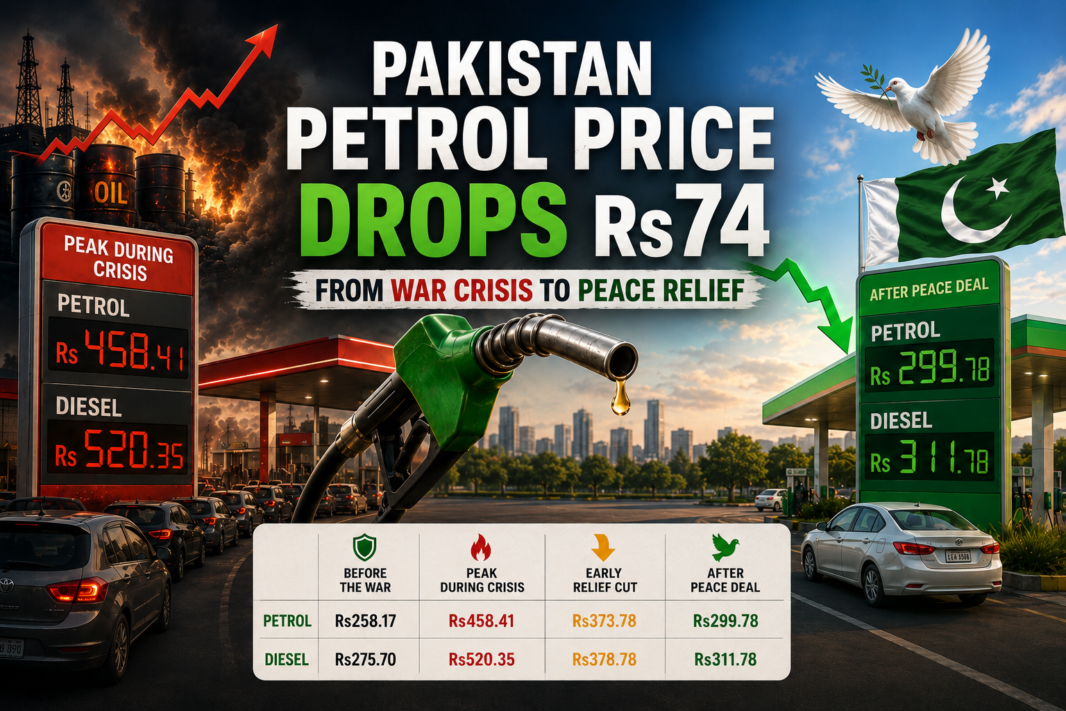 Pakistan Petrol Price Drops Rs74 - From War Crisis to Peace Relief